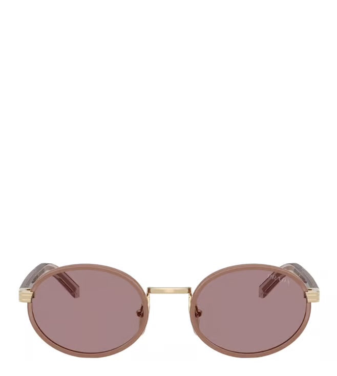 Prada Signature Brown UV Protected Oval Sunglasses for Women