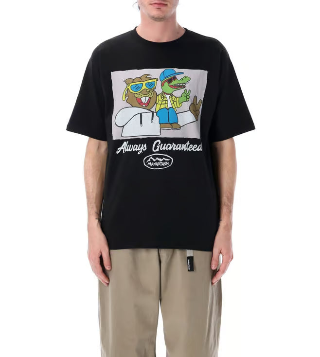 Manastash Europe Black Always Guaranteed Graphic Crewneck T-Shirt