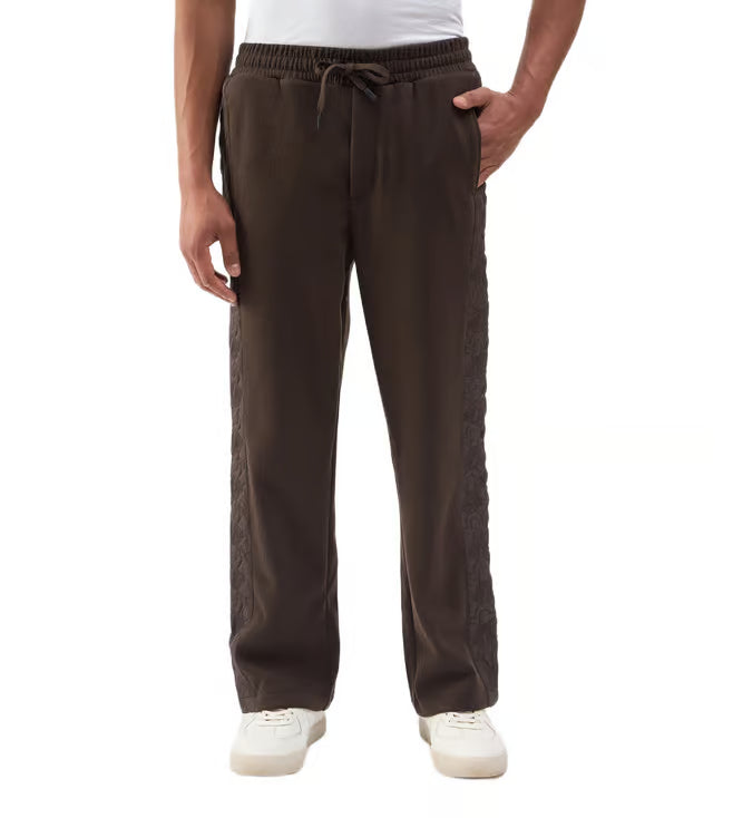 True Religion Men Brown Quilting Relaxed Fit Sweatpant