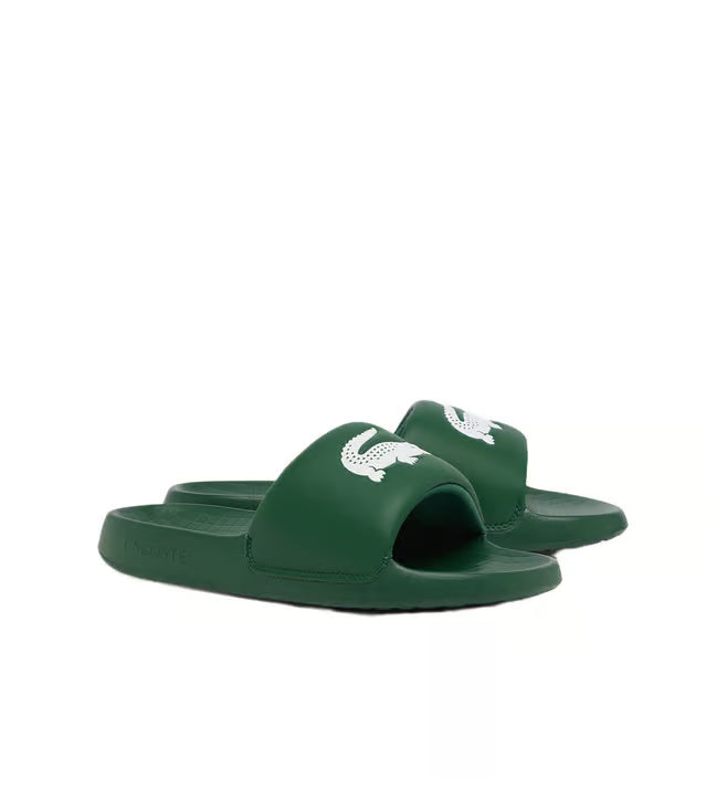 Lacoste Men's Green Croc Logo Slides