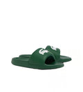 Lacoste Men's Green Croc Logo Slides