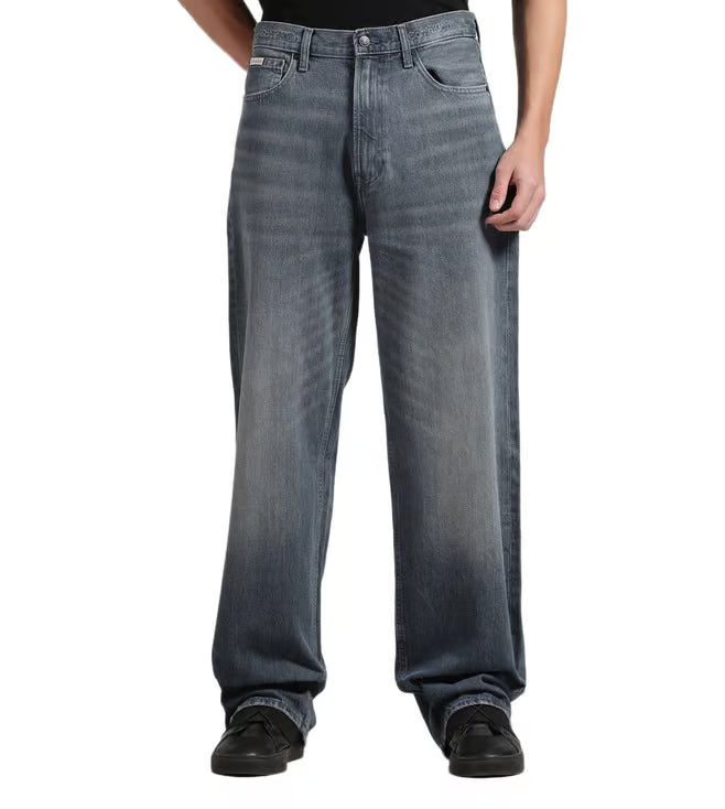 Calvin Klein Jeans Greyish Blue Relaxed Fit Mid Rise Jeans