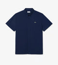 Lacoste Dark Blue Cotton Regular Fit Short Sleeve Shirt