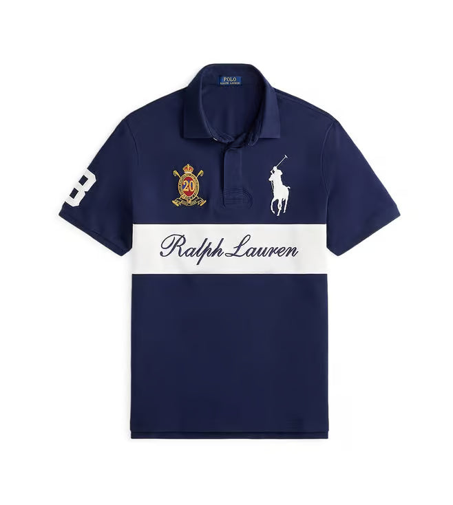 Polo Ralph Lauren Navy Cotton Regular Fit Graphic Short Sleeves Polo T-Shirt