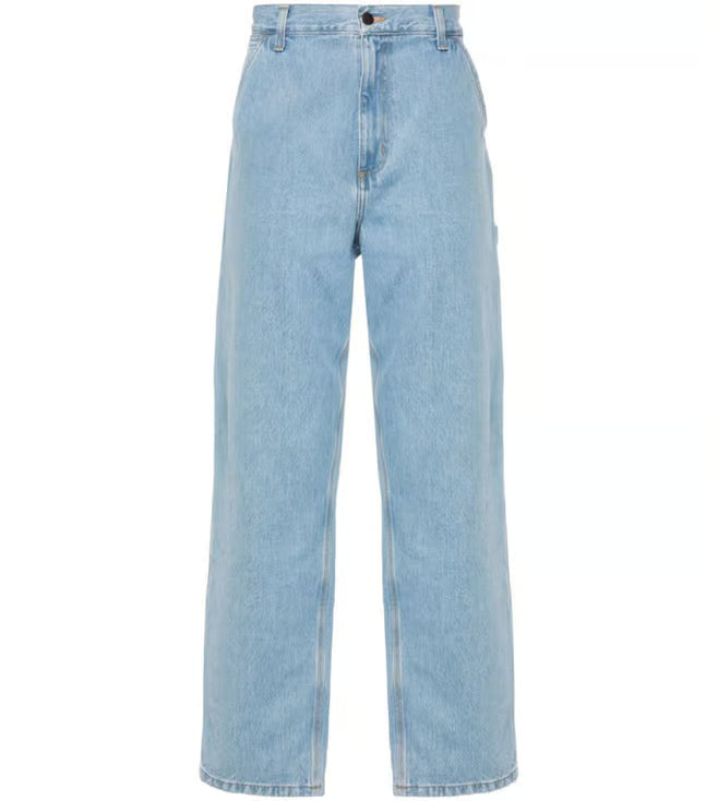 Carhartt WIP Light Blue Single Knee Lightly Washed Relaxed Fit Jeans