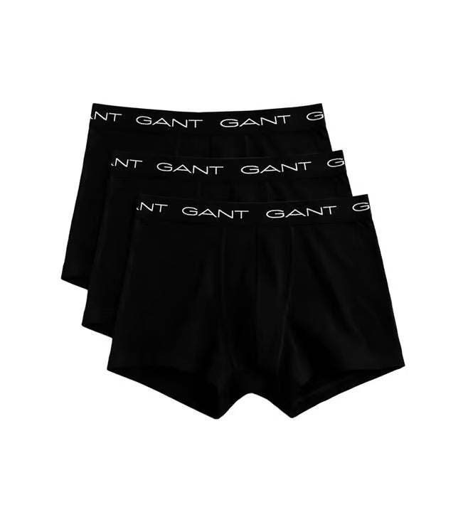 Gant Black Regular Fit Trunks (Pack of 3)