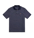 Polo Ralph Lauren Navy Cotton Slim Fit Striped Short Sleeves Polo T-Shirt