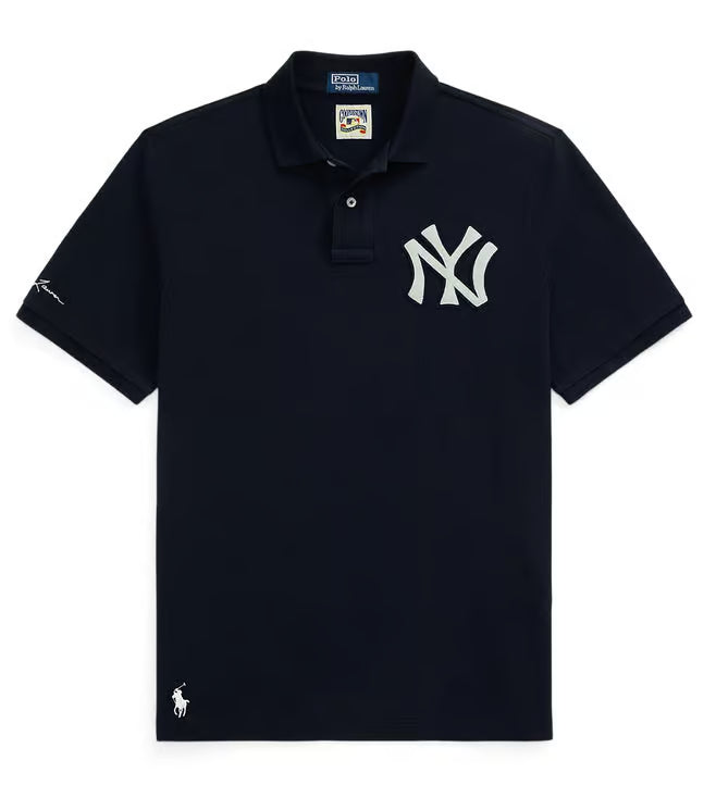 Polo Ralph Lauren Navy Cotton Regular Fit NY Yankees Graphic Polo T-Shirt