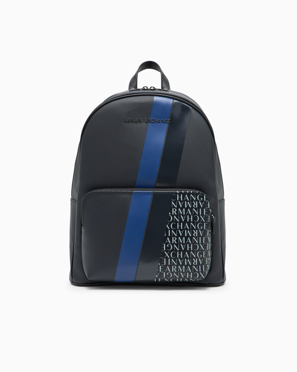 Armani Exchange Stripe & Logo Leather Backpack