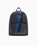 Armani Exchange Stripe & Logo Leather Backpack