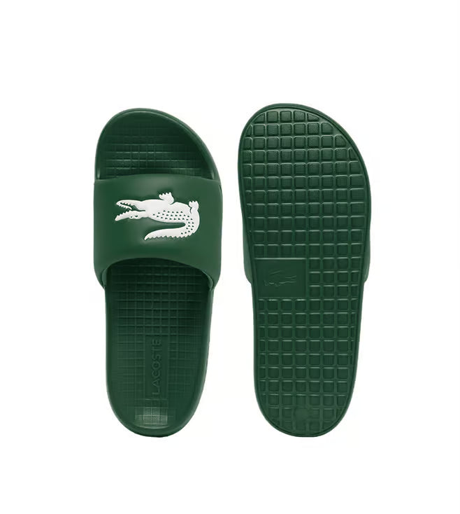 Lacoste Men's Green Croc Logo Slides