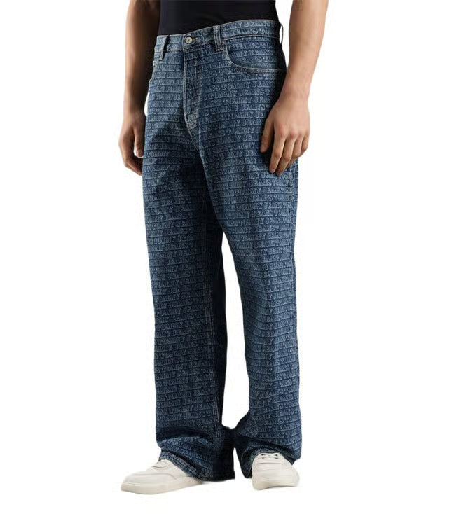 Tommy Hilfiger Blue Logo Relaxed Fit Mid Rise Jeans
