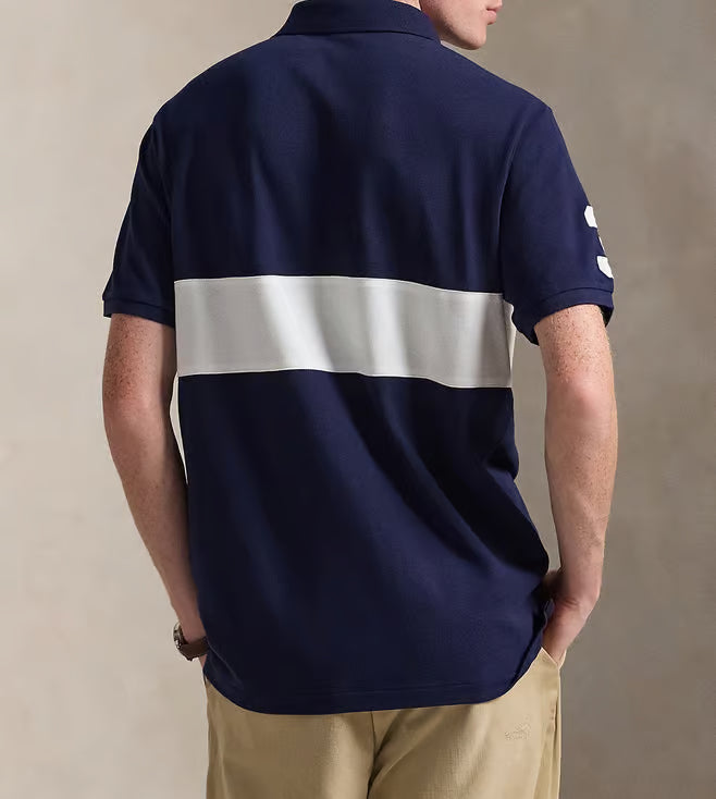 Polo Ralph Lauren Navy Cotton Regular Fit Graphic Short Sleeves Polo T-Shirt