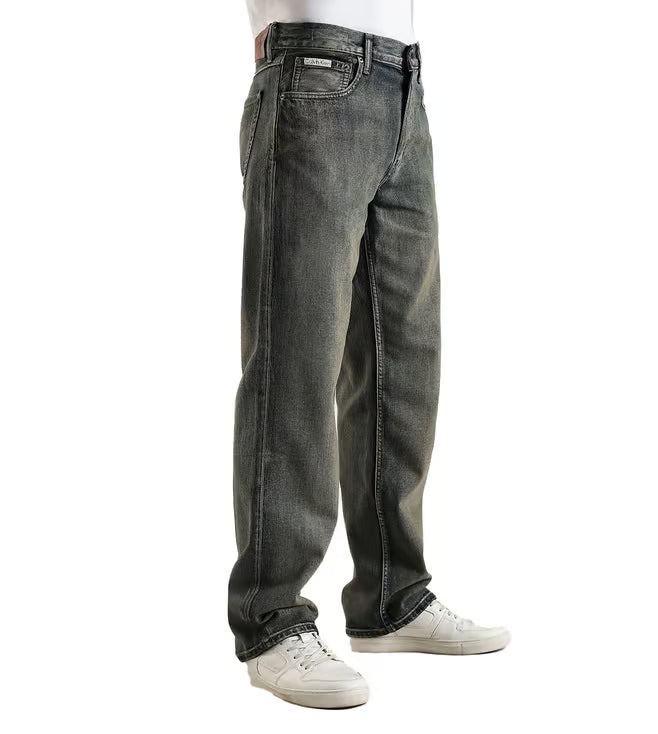 Calvin Klein Jeans Charcoal Grey Cotton Relaxed Fit Jeans