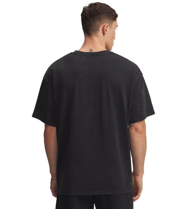 Under Armour Black Project Rock Washed Printed Regular Fit T-Shirt