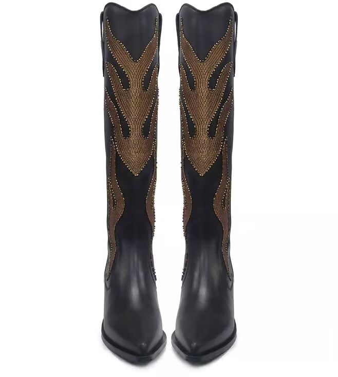 Saint G Brown Leather Long Boots