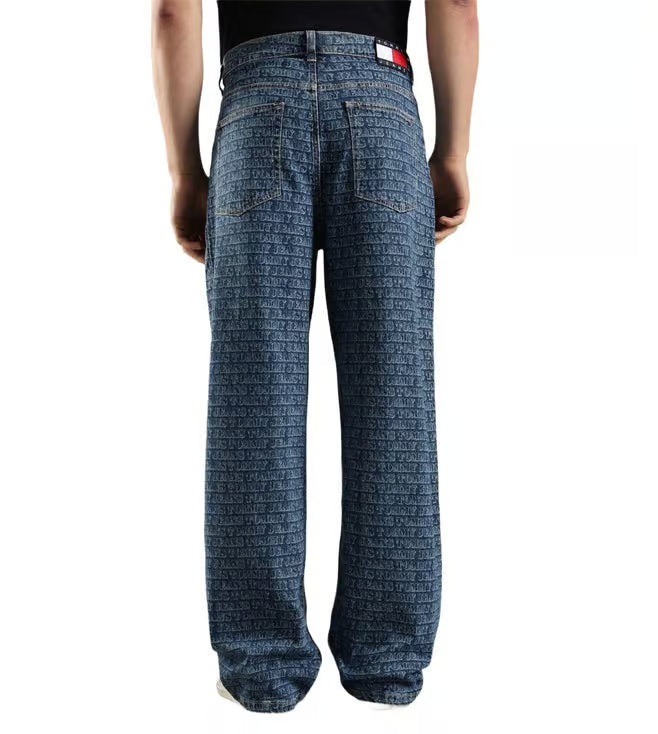 Tommy Hilfiger Blue Logo Relaxed Fit Mid Rise Jeans