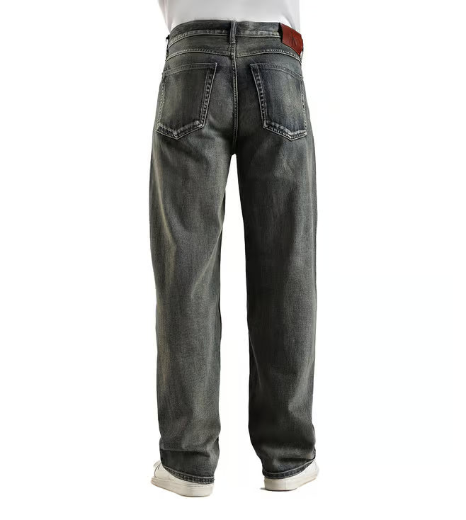 Calvin Klein Jeans Charcoal Grey Cotton Relaxed Fit Jeans
