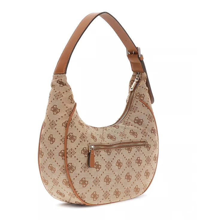 Guess Logo Hobo Bag – Latte/Cognac