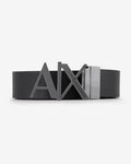 Armani Exchange AX Logo Buckle Leather Belt – Black