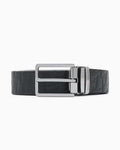 Armani Exchange AX Monogram Embossed Belt – Black