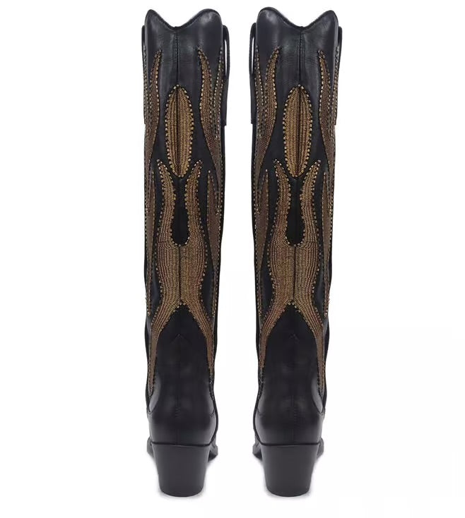 Saint G Brown Leather Long Boots