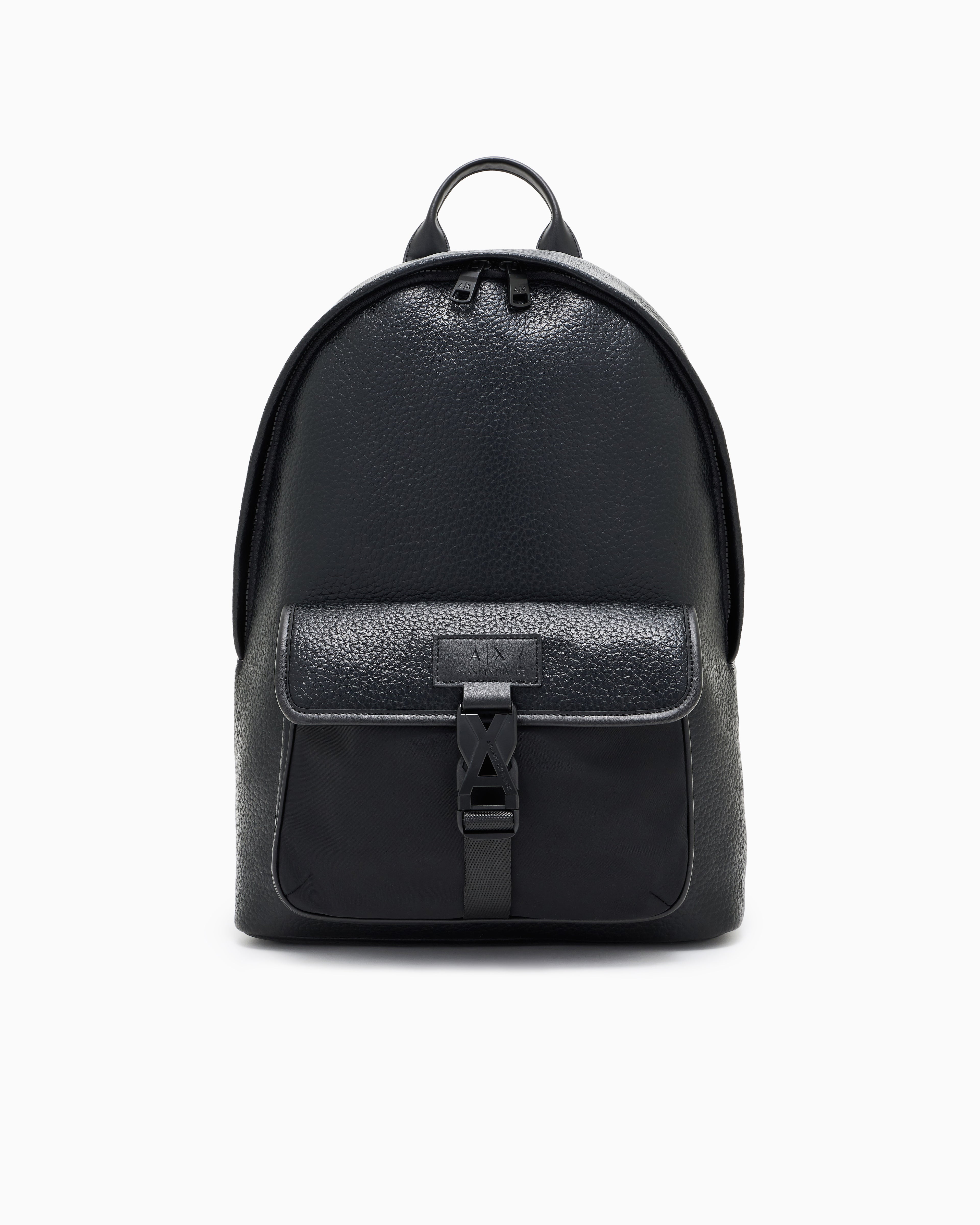 Armani Exchange AX Buckle Leather Backpack