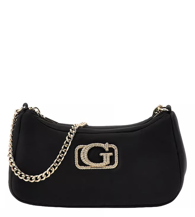 Guess Crystal G Logo Shoulder Bag – Black