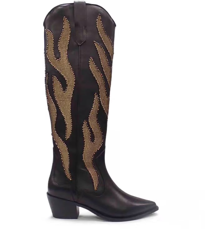 Saint G Brown Leather Long Boots