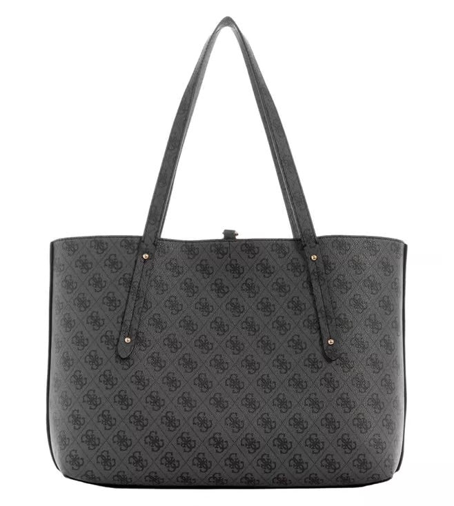 Guess 4G Logo Tote Bag with Pouch – Coal