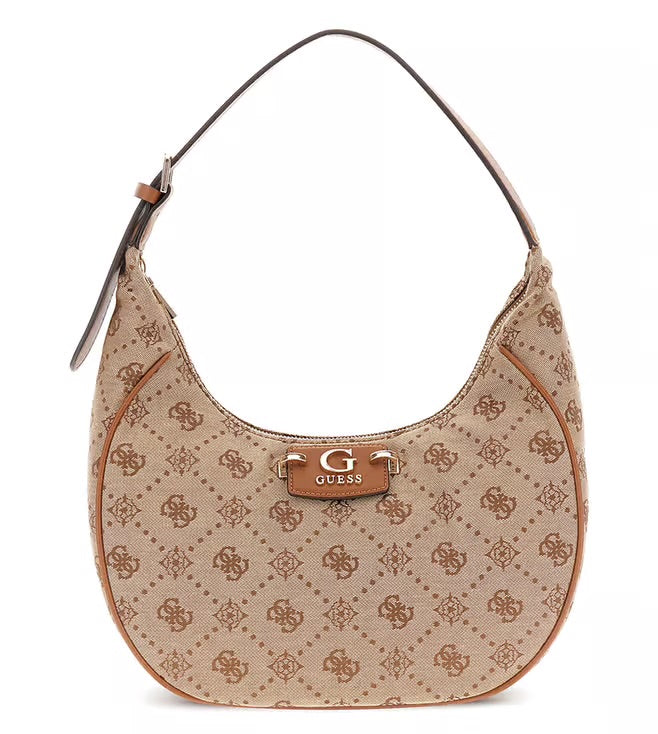 Guess Logo Hobo Bag – Latte/Cognac