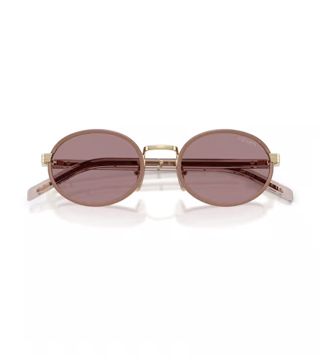 Prada Signature Brown UV Protected Oval Sunglasses for Women