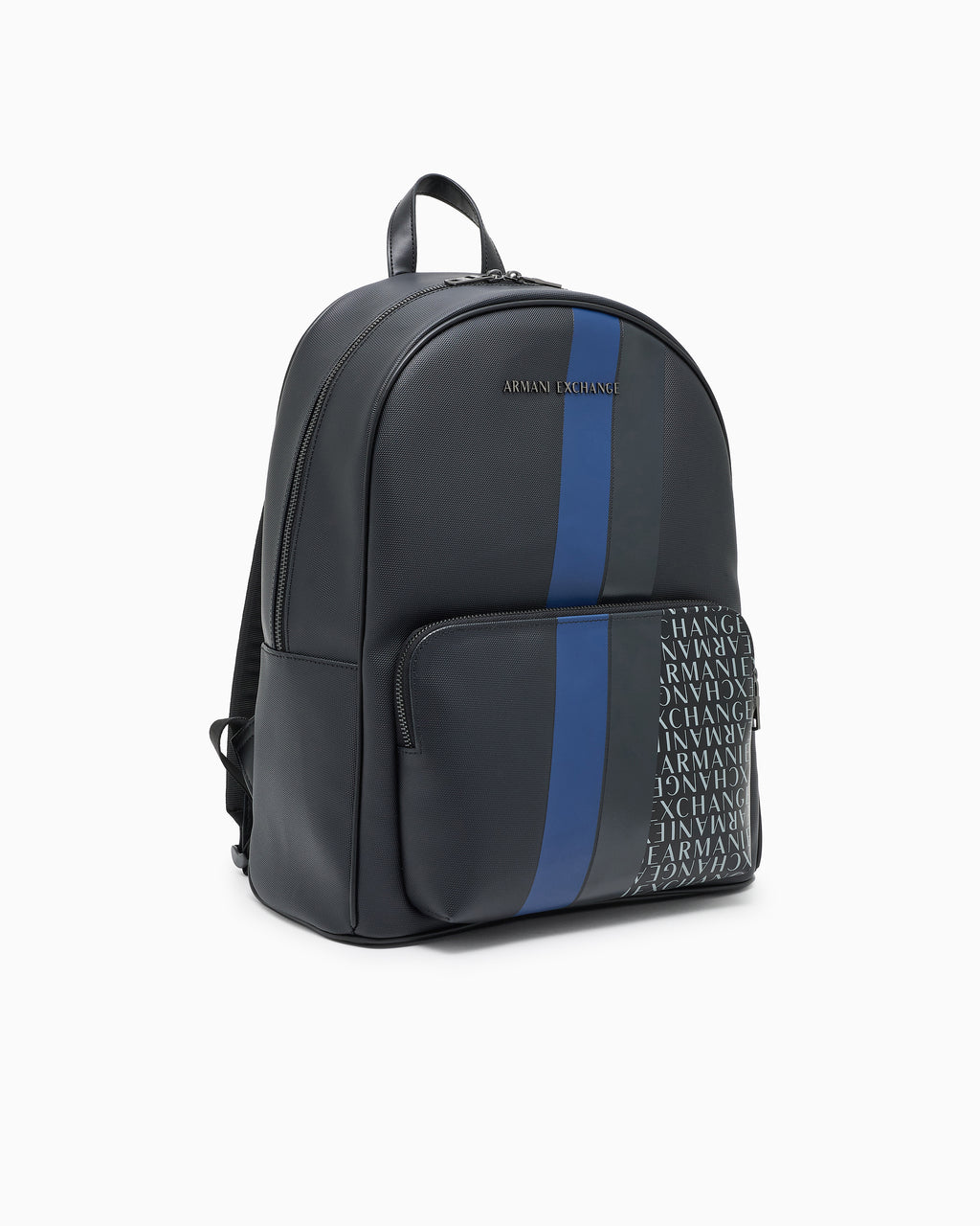 Armani Exchange Stripe & Logo Leather Backpack