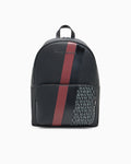 Armani Exchange Stripe & Logo Leather Backpack – Burgundy